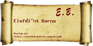 Elefánt Barna névjegykártya